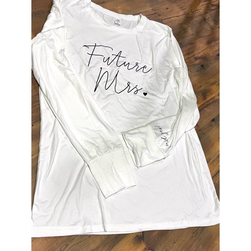 Future Mrs. I said Yes! Wedding‎ Bride Bridal Long Sleeve Shirt XXL NWT